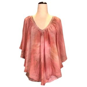 Gypsy 05 Boho Silk Flowy Batwing Blouse